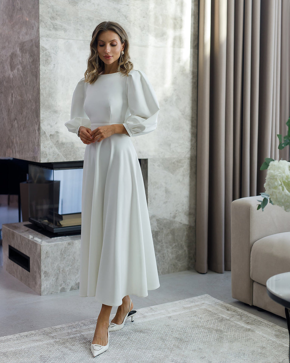 Valerie Bridal Midi Dress