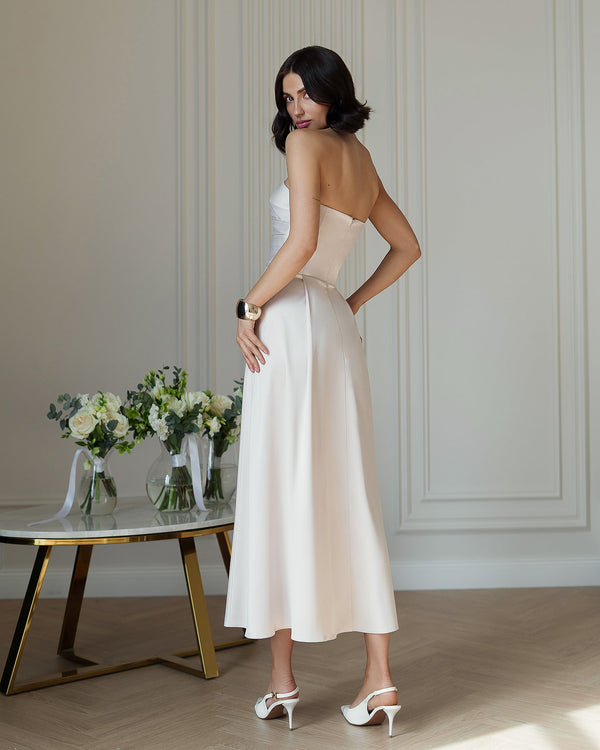 Serena Strapless Midi Dress.