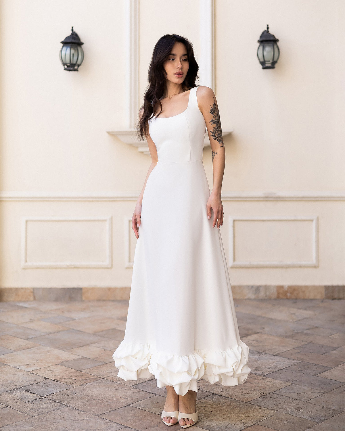 Esmiora Dress, Beyaz, fotoğraf 1