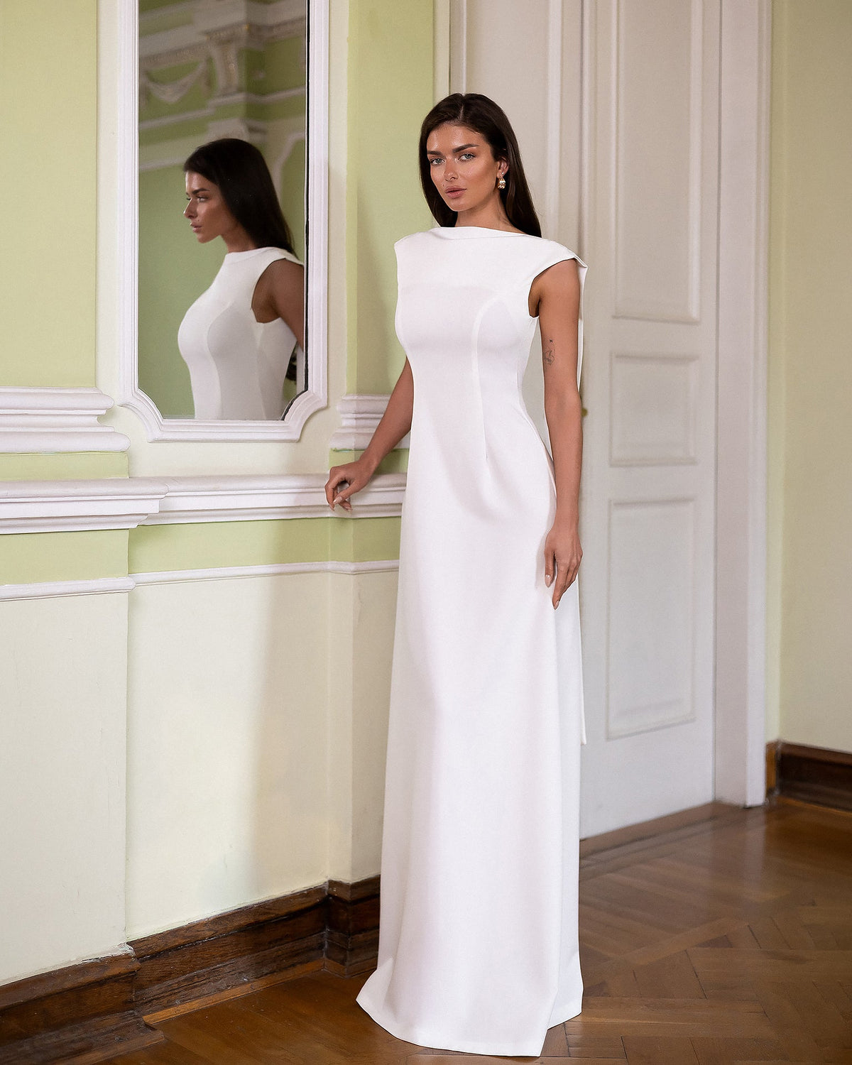 Athena Cape Gown, Süt Beyazı, fotoğraf 1