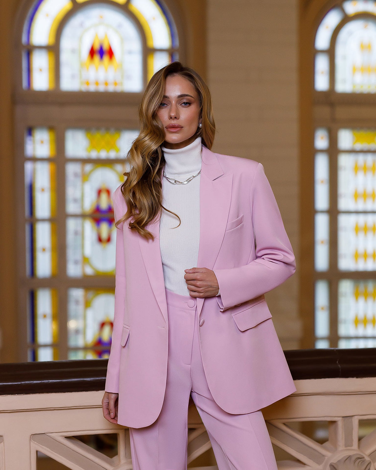 Opulence Two-Piece Suit, Pudra, fotoğraf 3
