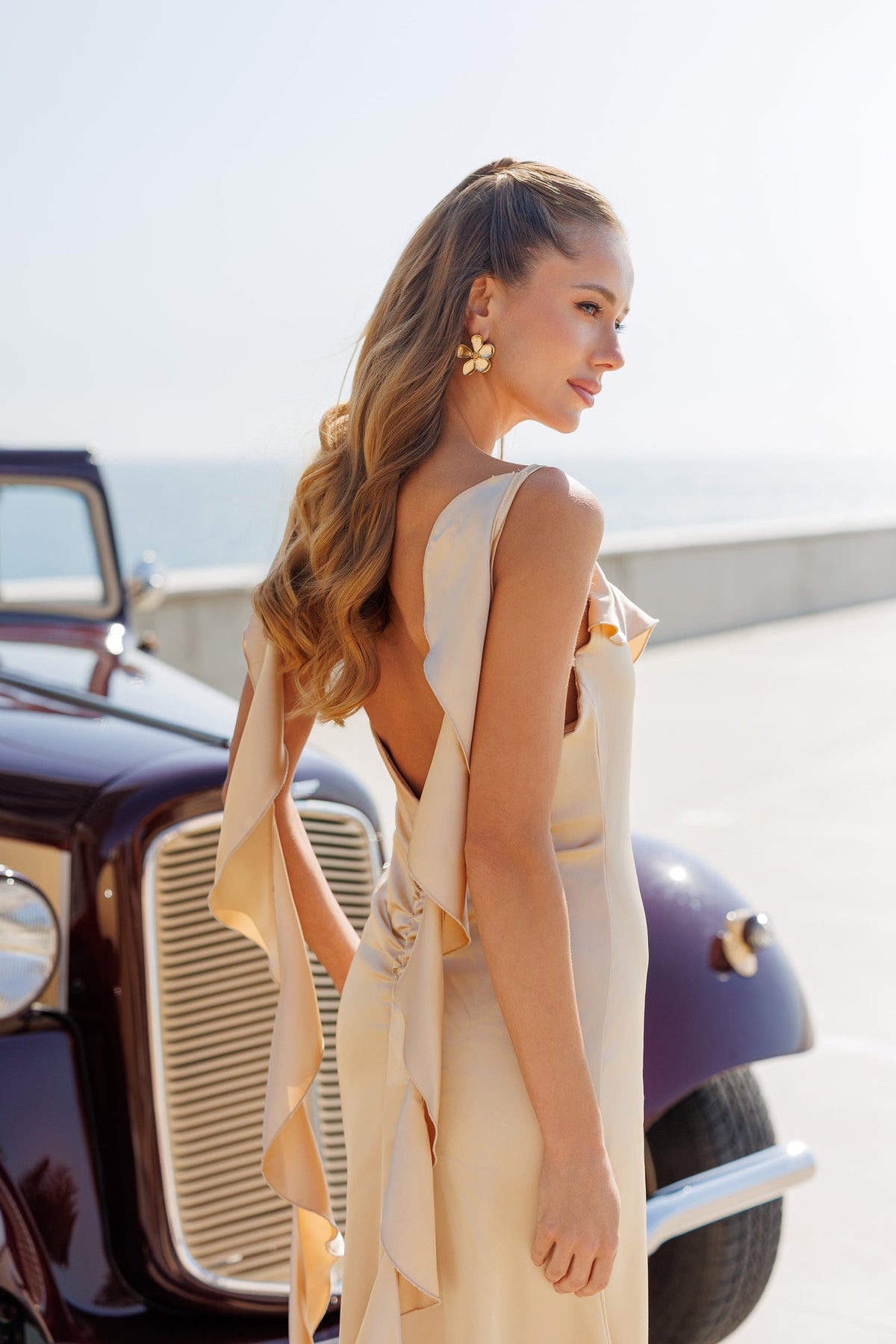 Evelin Dress, Krem, fotoğraf 5
