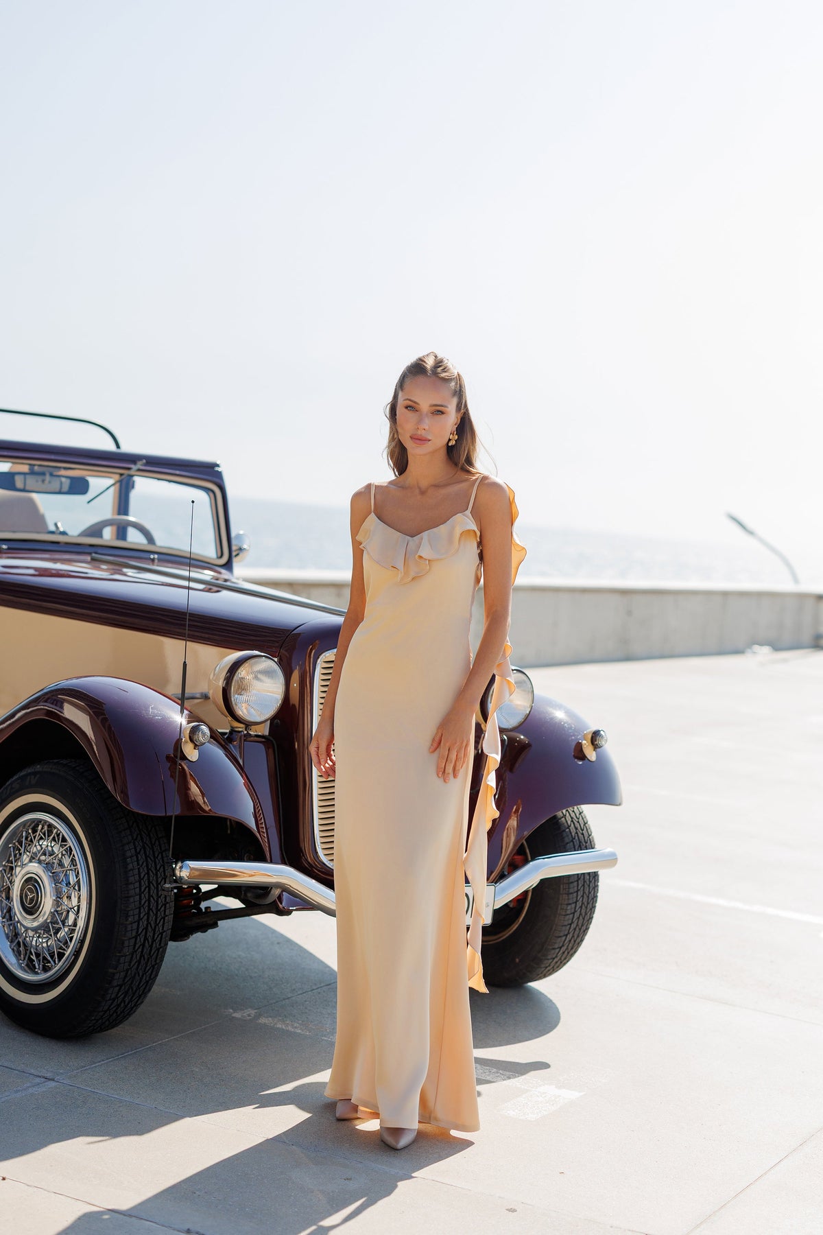 Evelin Dress, Krem, fotoğraf 4