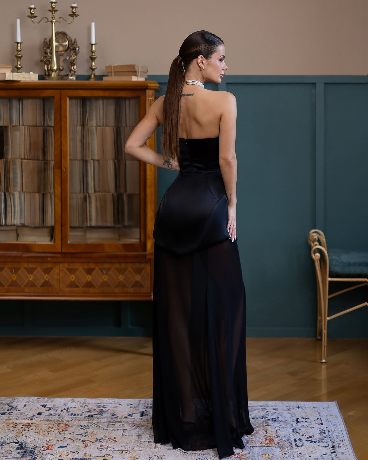 Moonlight Tulle Elbise Set, Siyah, fotoğraf 2
