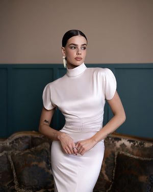 Elysia High-Neck Gown