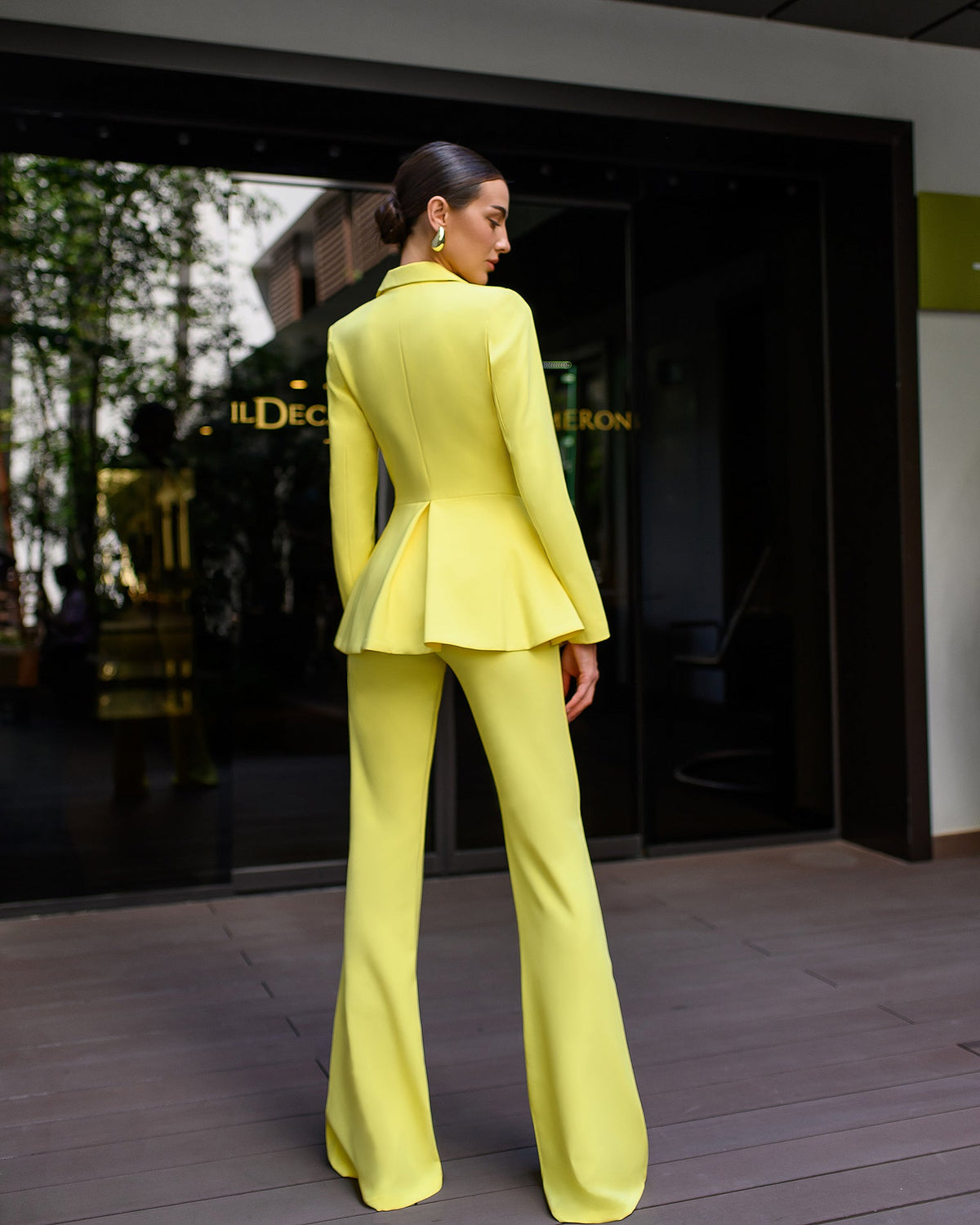 Riviera Peplum Suit, Sarı, fotoğraf 2