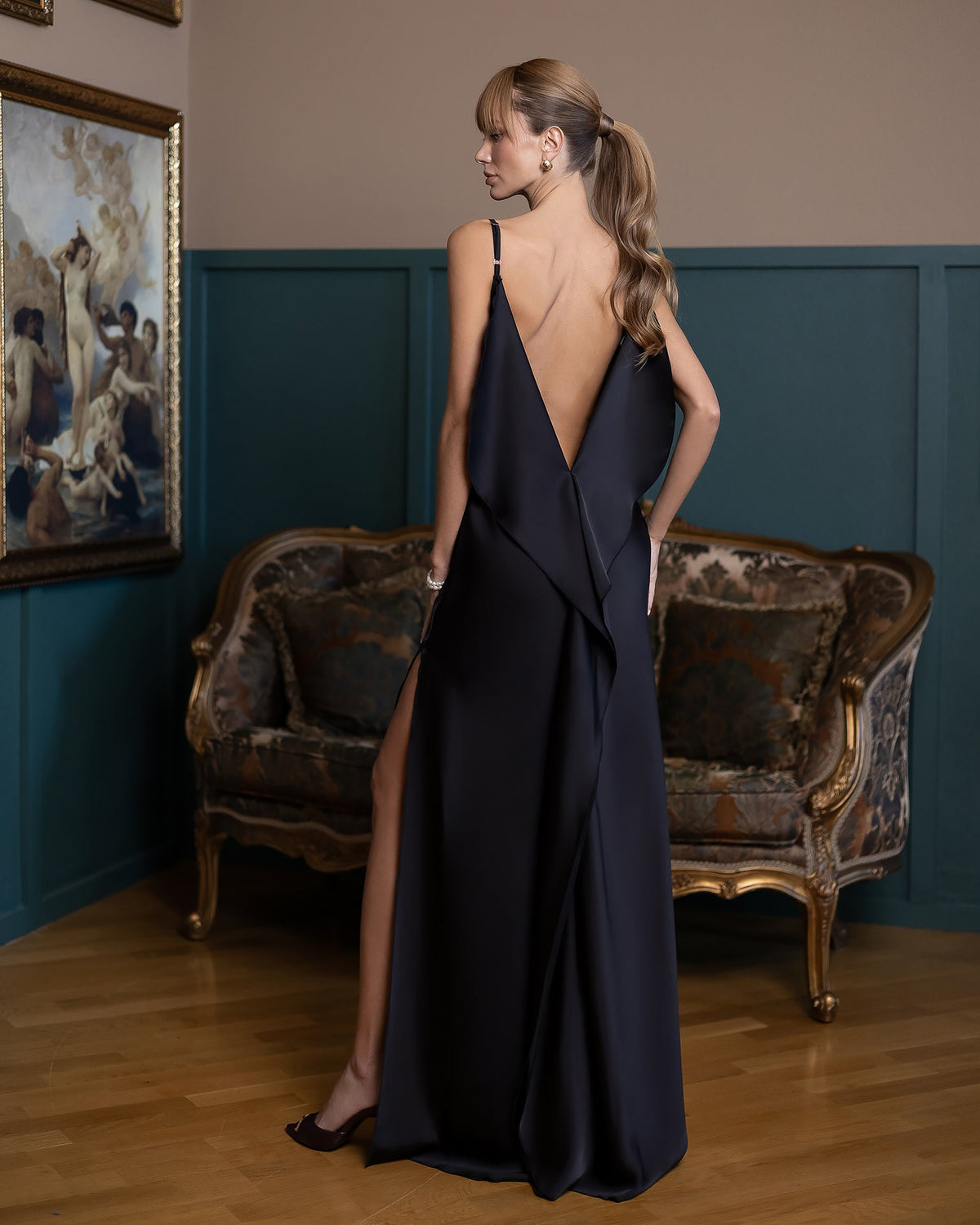 Lumina Cascade Gown, Siyah, fotoğraf 2