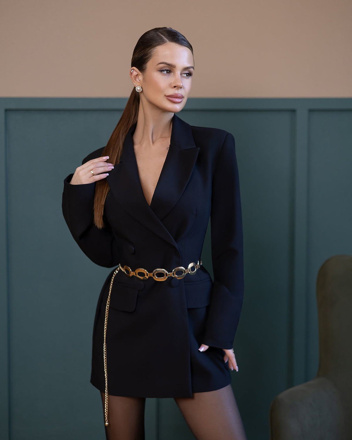Viviana Blazer Elbise, Siyah, fotoğraf 4
