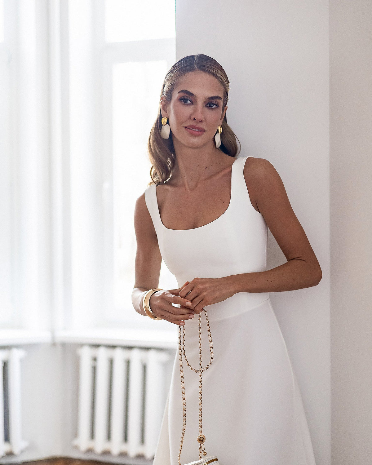 Esmiora Dress, Beyaz, fotoğraf 3