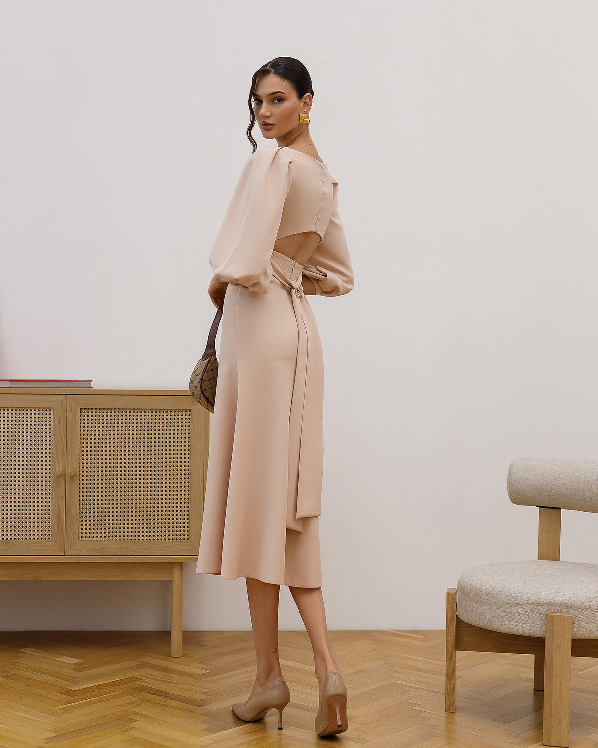 Eloise Dress, Bej, fotoğraf 2