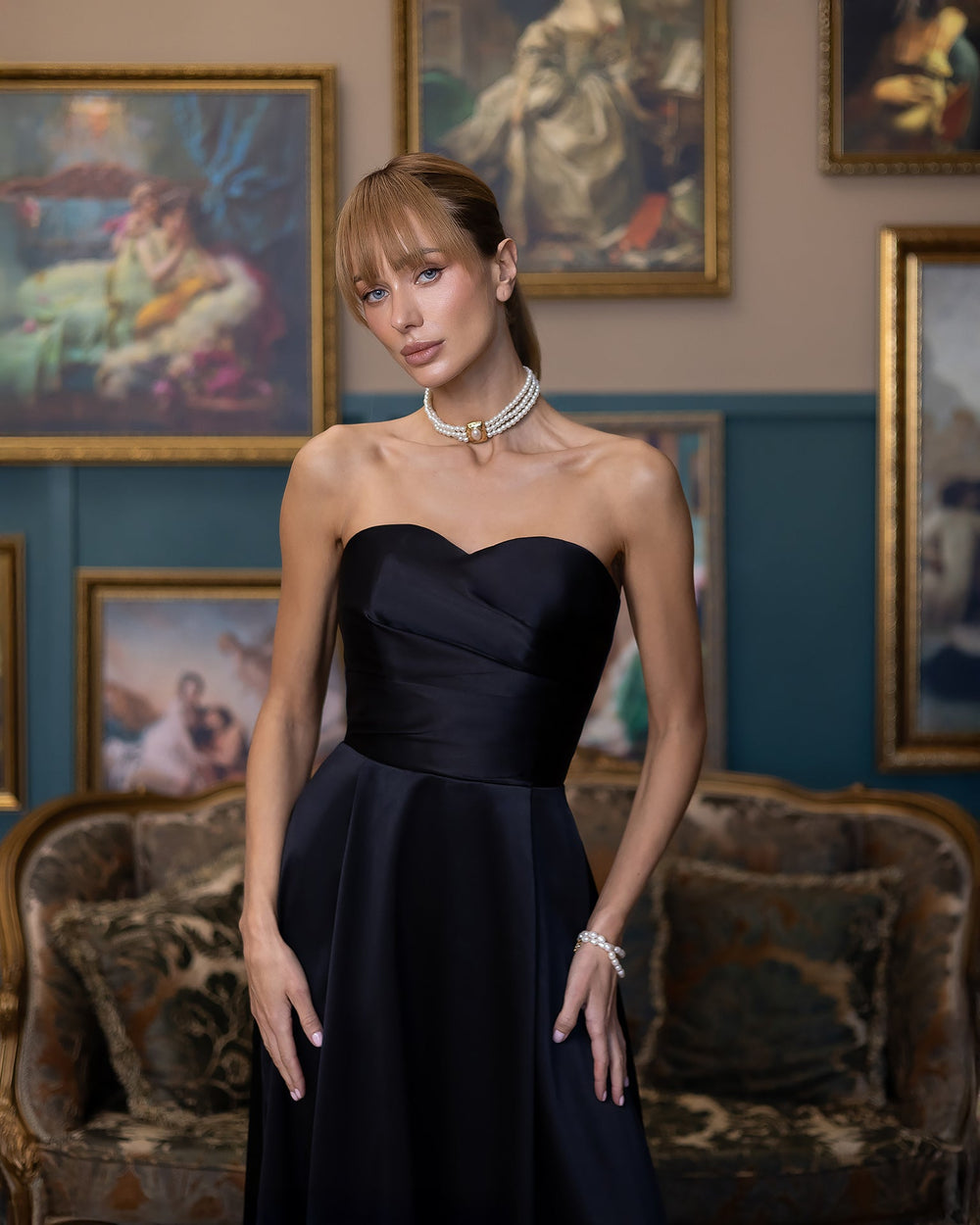 Serena Strapless Midi Dress — Ellitáne