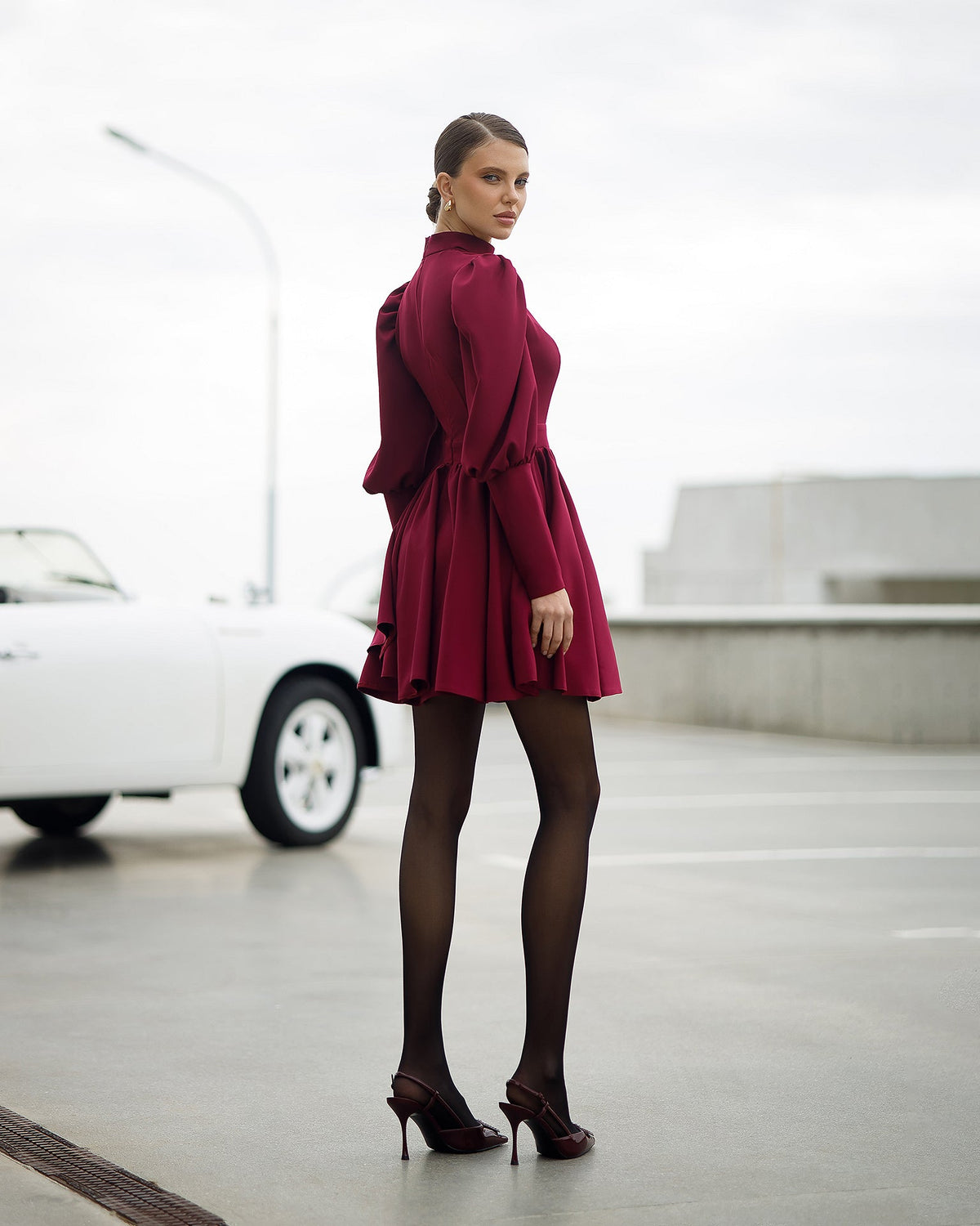 Isaline Mini Dress, Bordo, fotoğraf 2