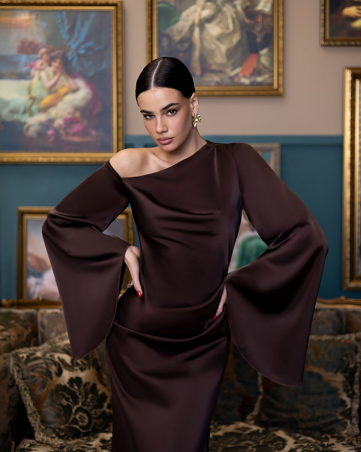 Selaria Dress, Çikolata, fotoğraf 3
