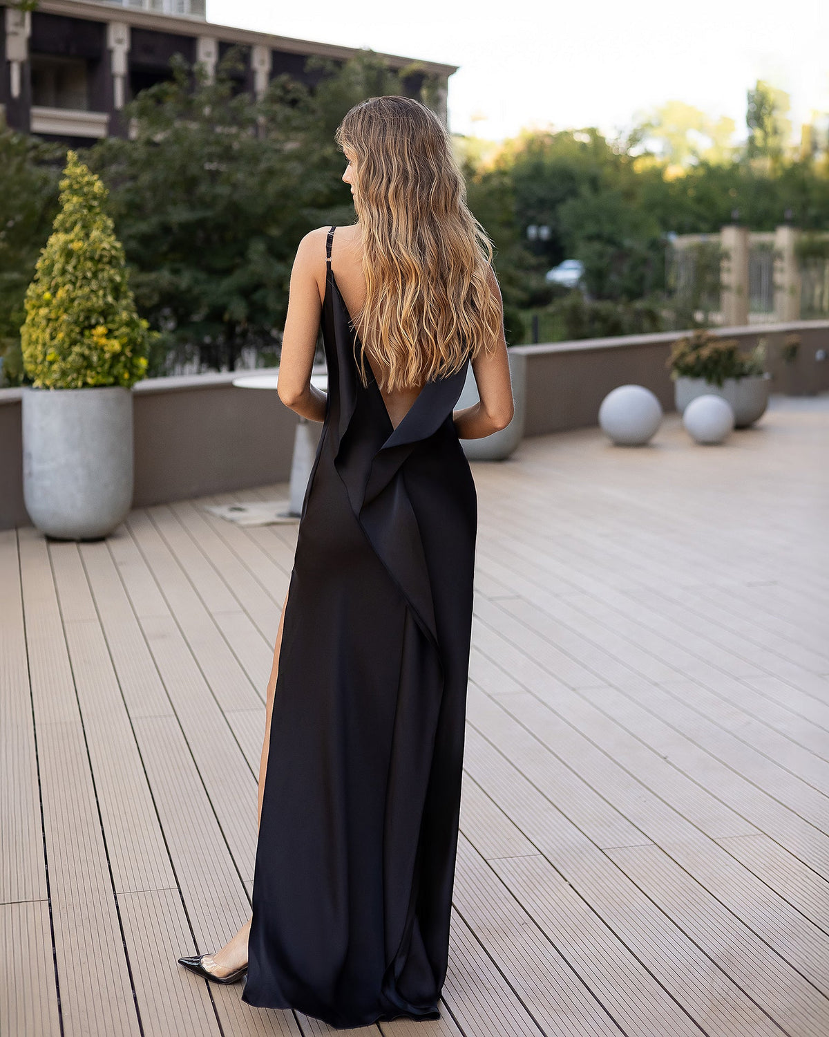 Lumina Cascade Gown, Siyah, fotoğraf 2