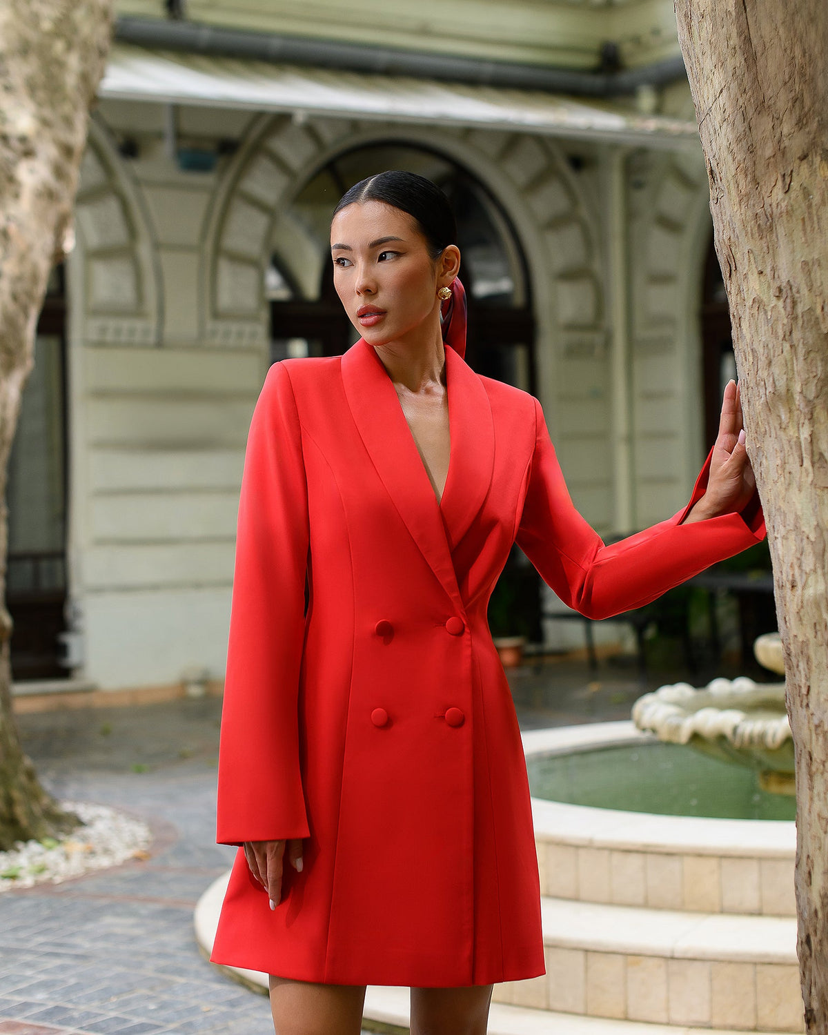 Corinne Blazer Elbise, Kırmızı, fotoğraf 3