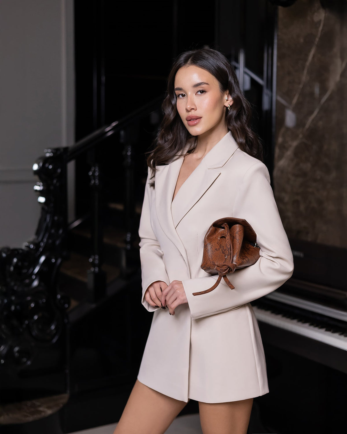 Viviana Blazer Elbise, Açık Bej, fotoğraf 3