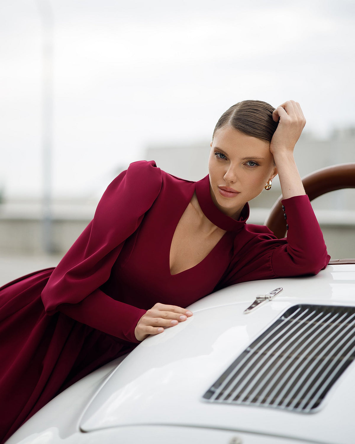 Isaline Mini Dress, Bordo, fotoğraf 3