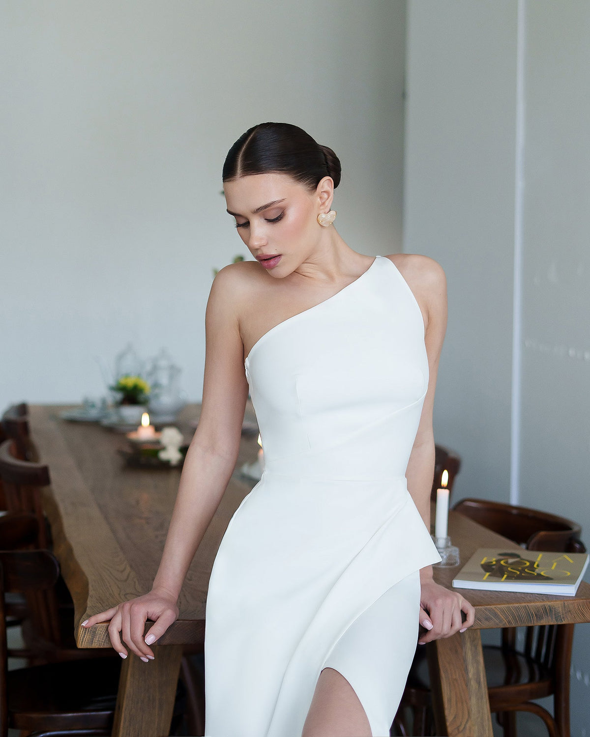 Aurora Bridal One Shoulder Elbise, fotoğraf 3