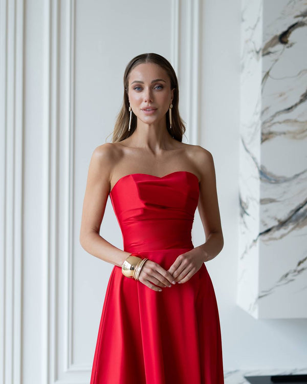 Serena Strapless Midi Dress.
