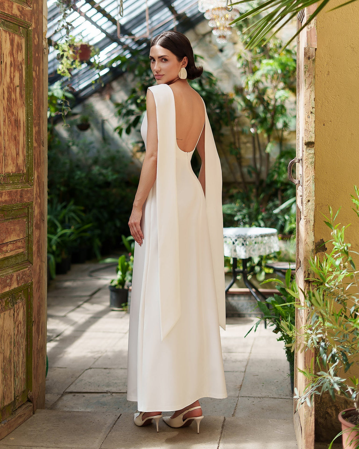 Athena Cape Gown, Süt Beyazı, fotoğraf 6
