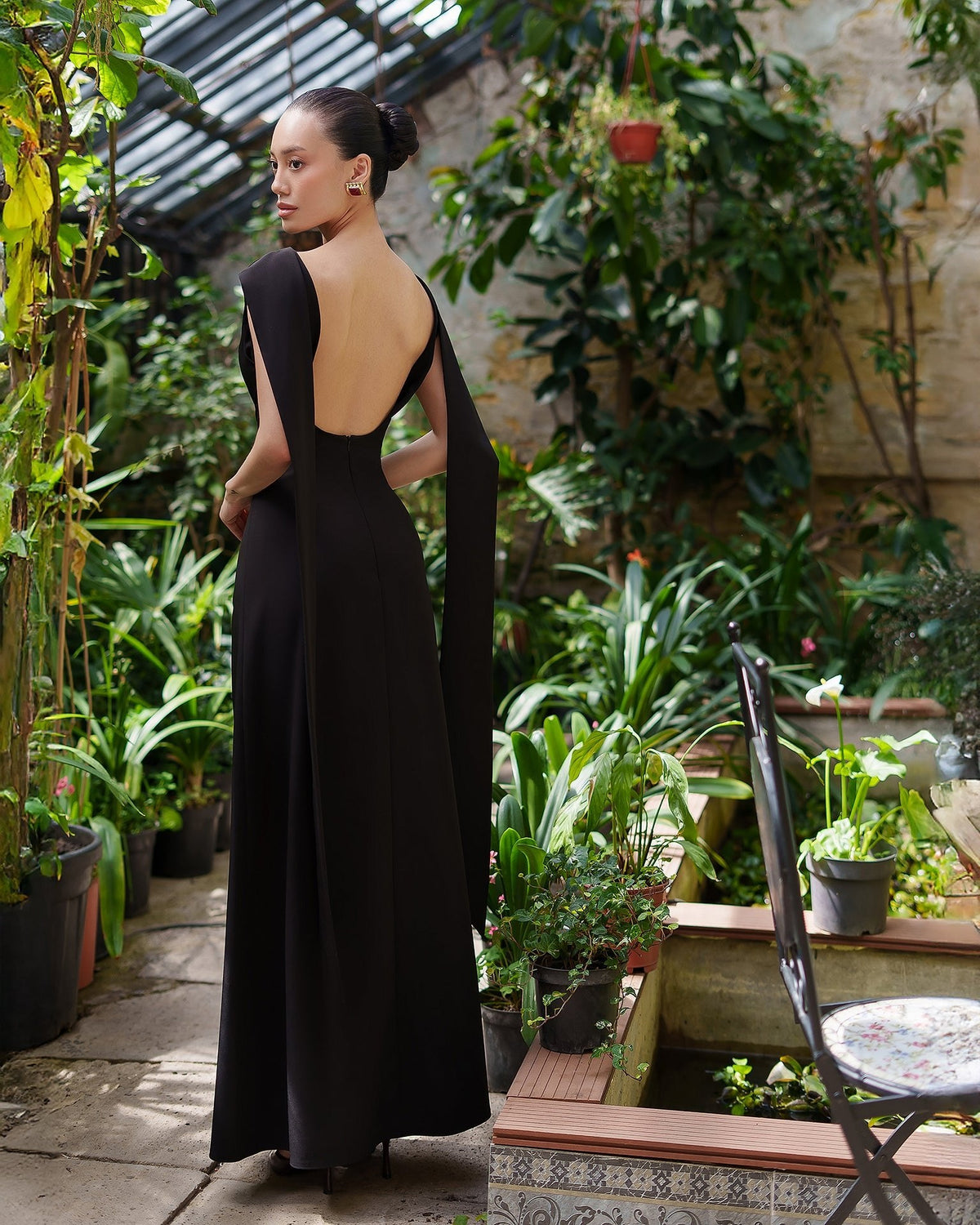 Athena Cape Gown, Siyah, fotoğraf 5
