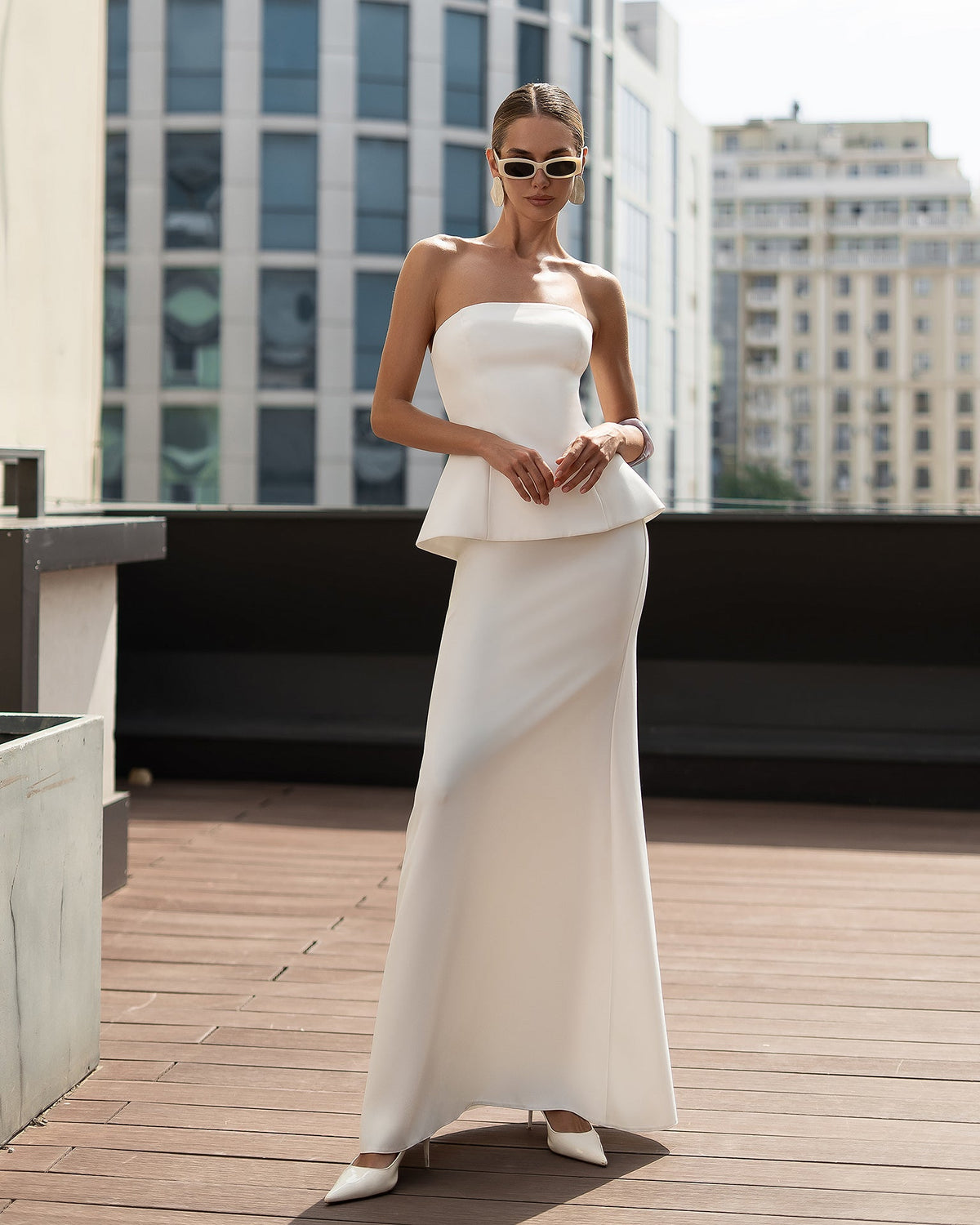 Celestia Bridal Bandeau Suit, Beyaz, fotoğraf 7