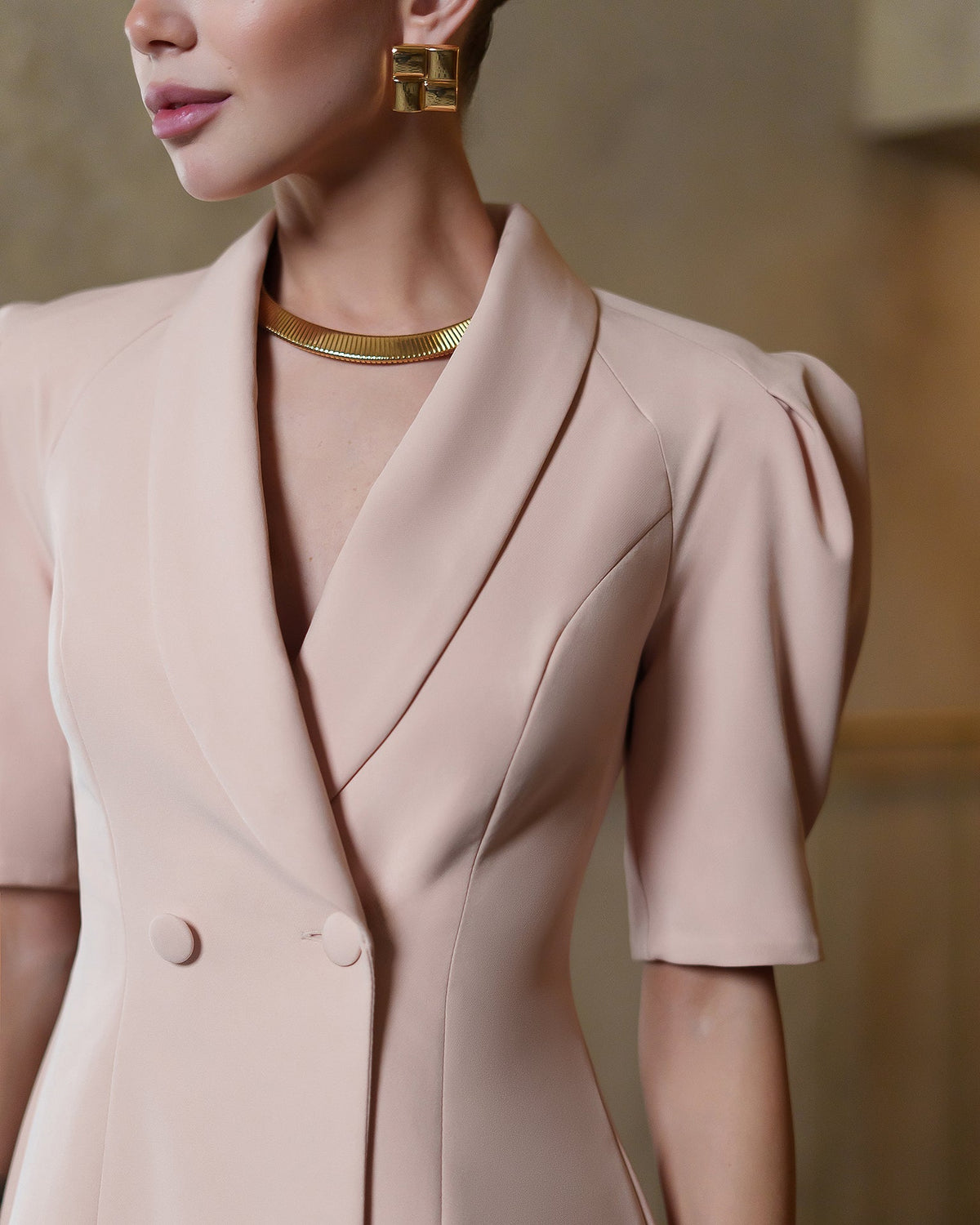Claire Dress, Bej, fotoğraf 5