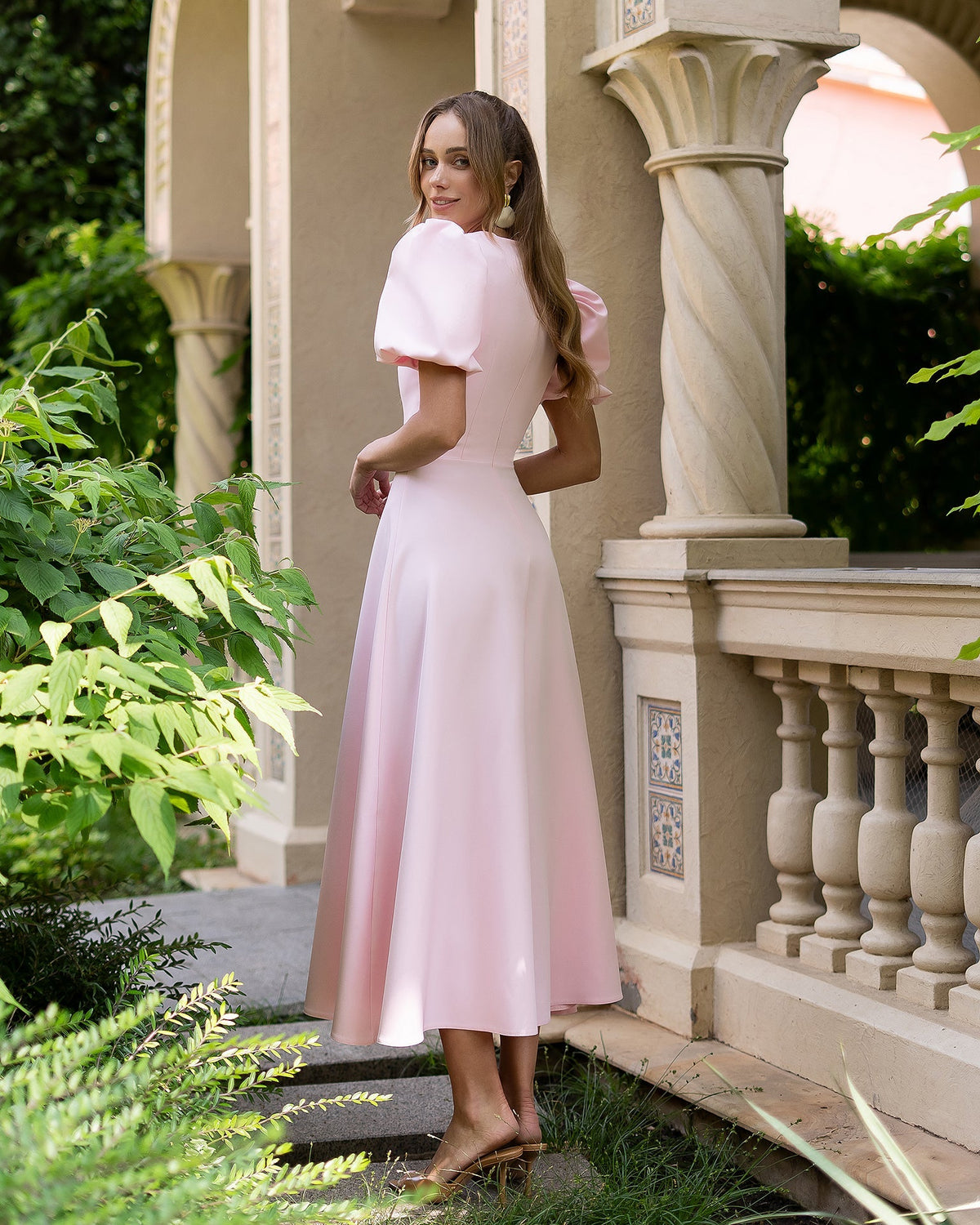 Elena Midi Dress, Pembe, fotoğraf 2