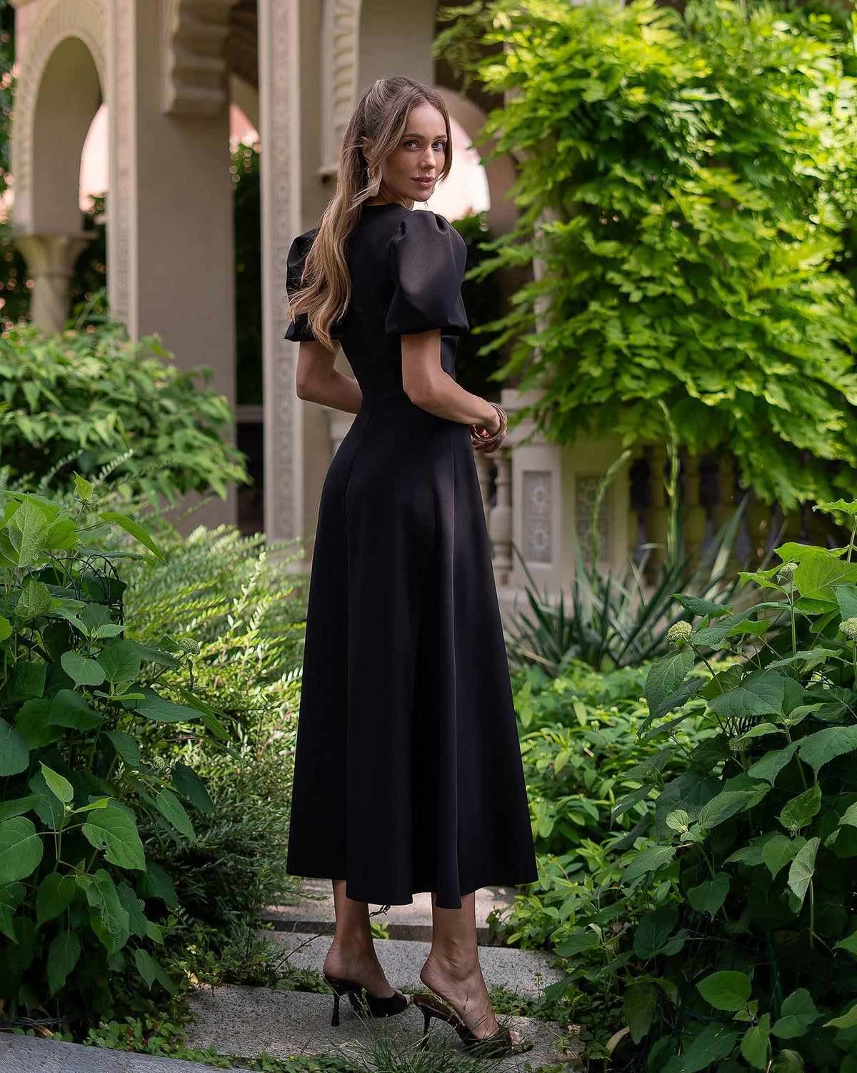 Elena Midi Dress, Siyah, fotoğraf 2