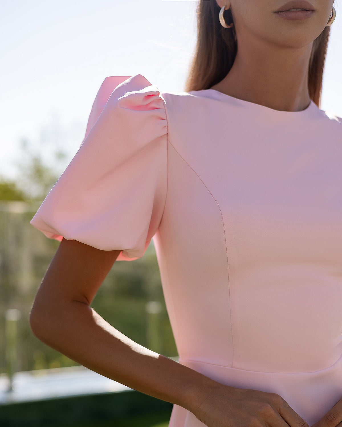 Elena Midi Dress, Pembe, fotoğraf 3