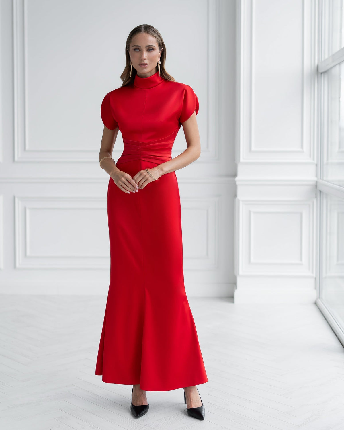 Elysia High-Neck Gown, Kırmızı, fotoğraf 4