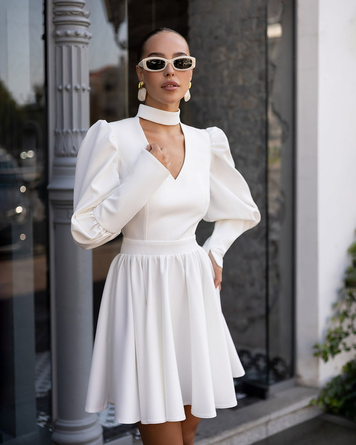 Isaline Mini Dress, Beyaz, fotoğraf 4