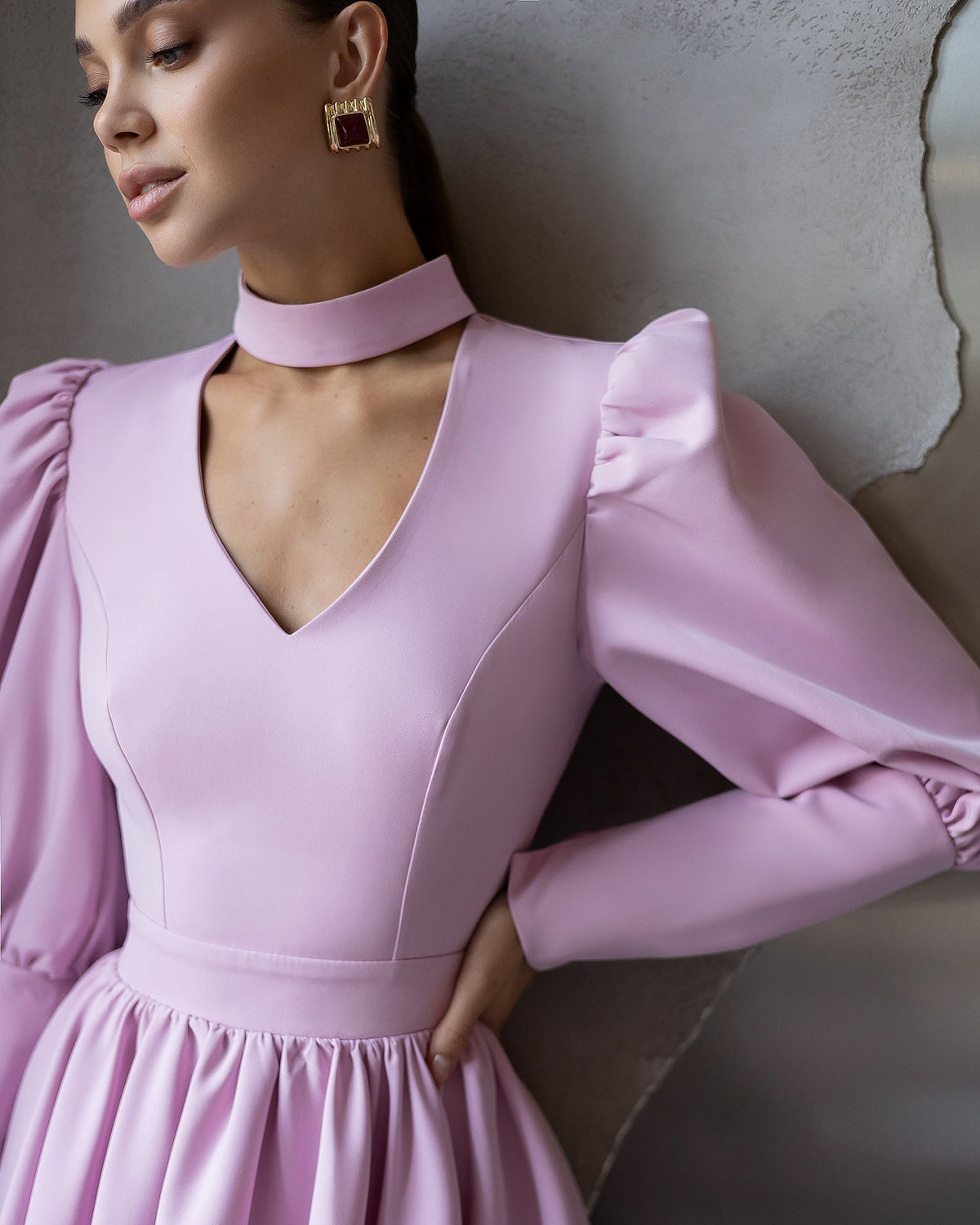 Isaline Mini Dress, Pudra, fotoğraf 3