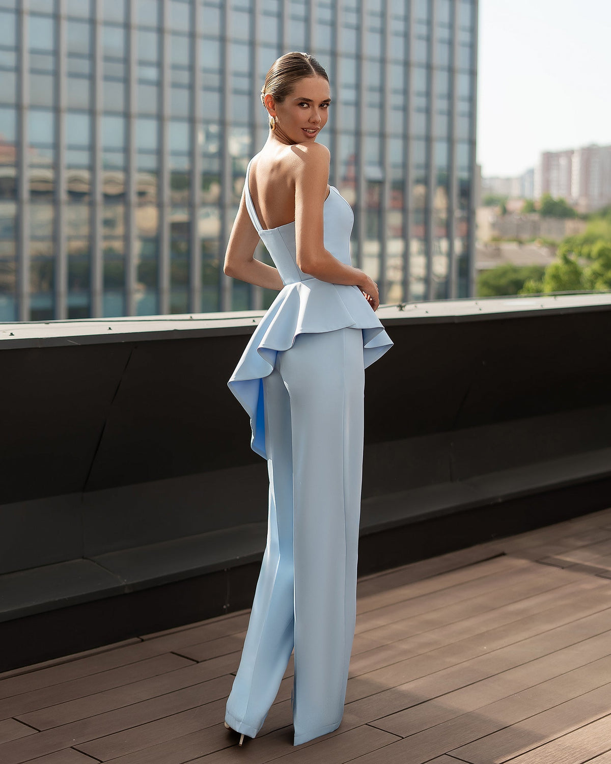 Kseniia Peplum Set, Bebek Mavisi, fotoğraf 2