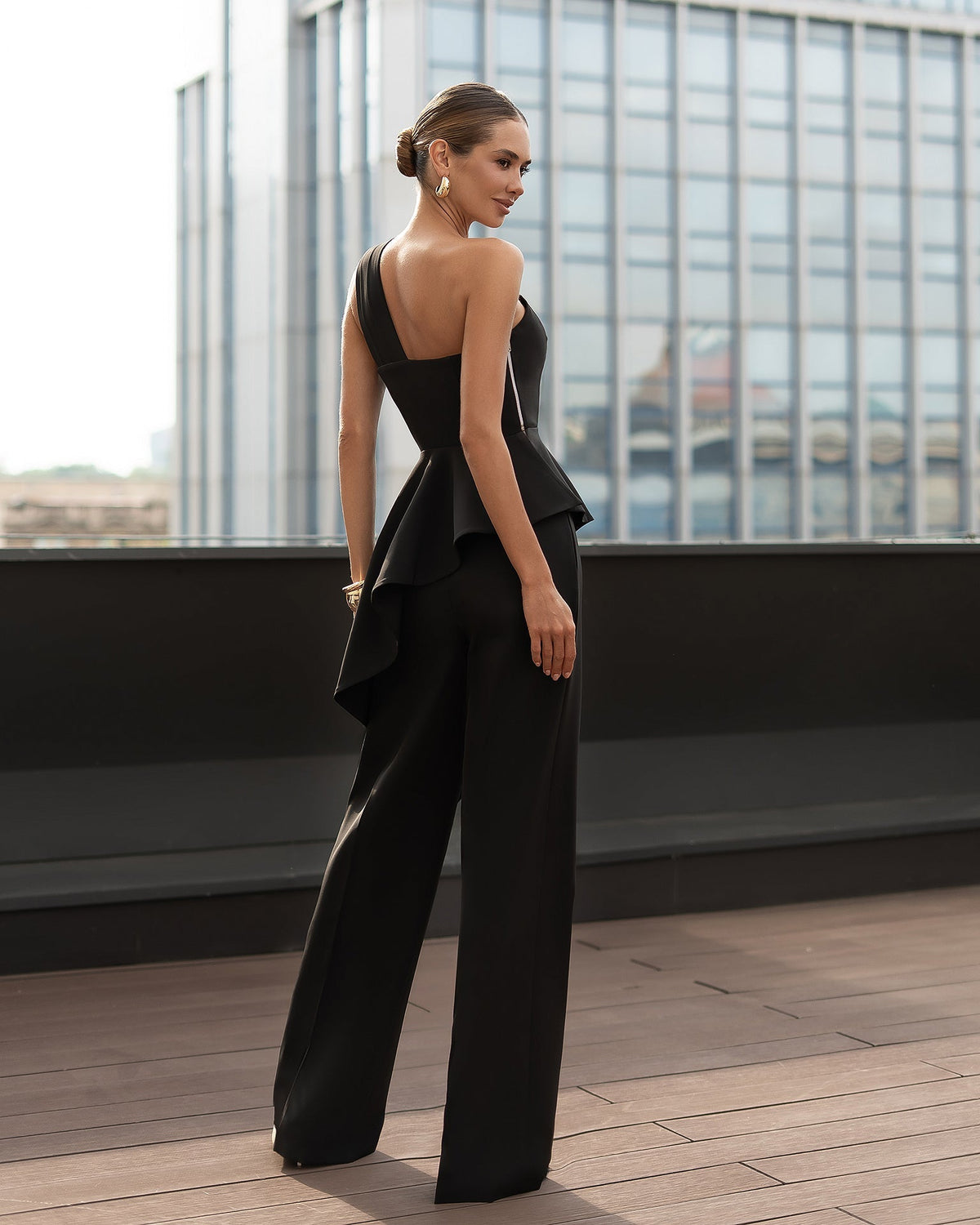 Kseniia Peplum Set, Siyah, fotoğraf 5