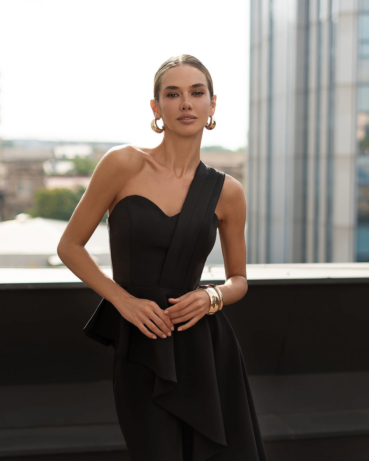 Kseniia Peplum Set, Siyah, fotoğraf 4