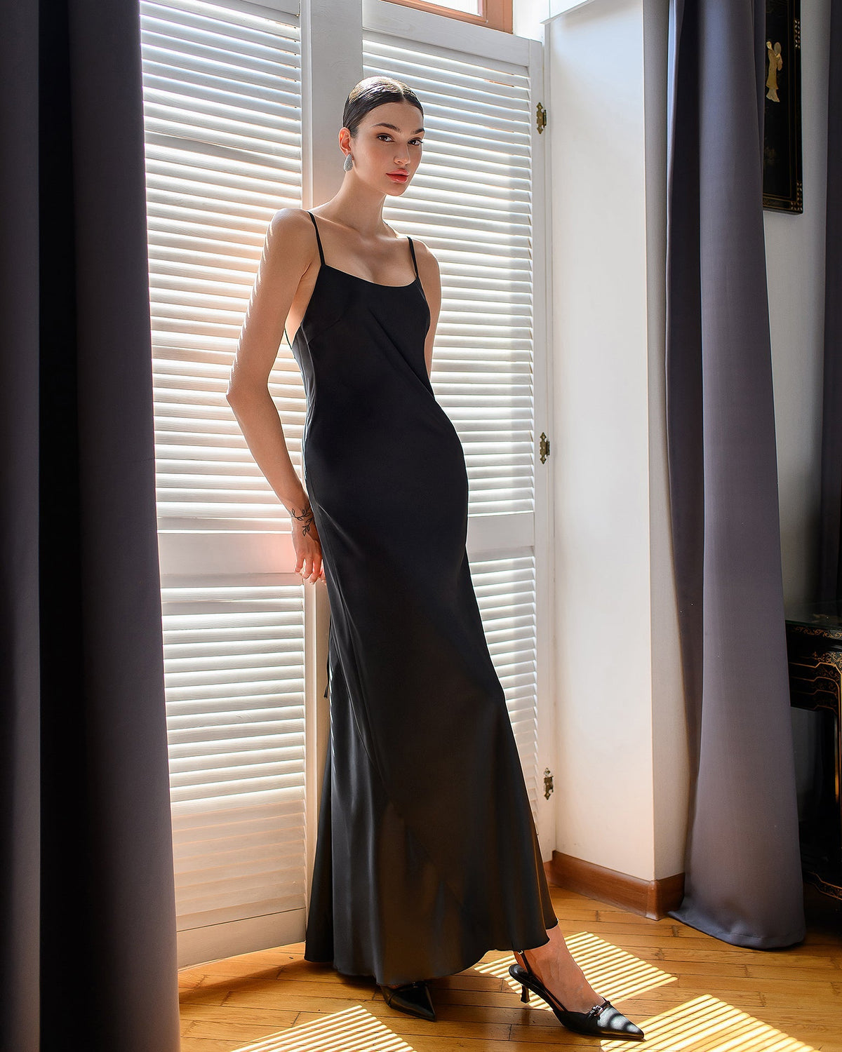 Maya Dress, Siyah, fotoğraf 1