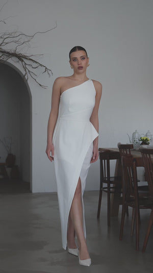 Aurora Bridal One Shoulder Elbise