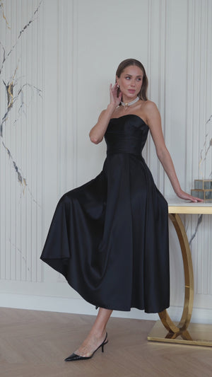 Serena Strapless Midi Elbise