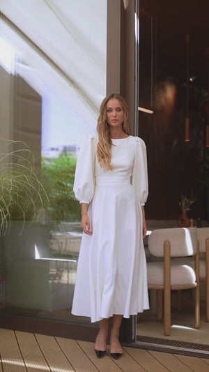 Valerie Bridal Midi Elbise