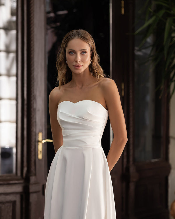 Serena Bridal Strapless Midi Dress