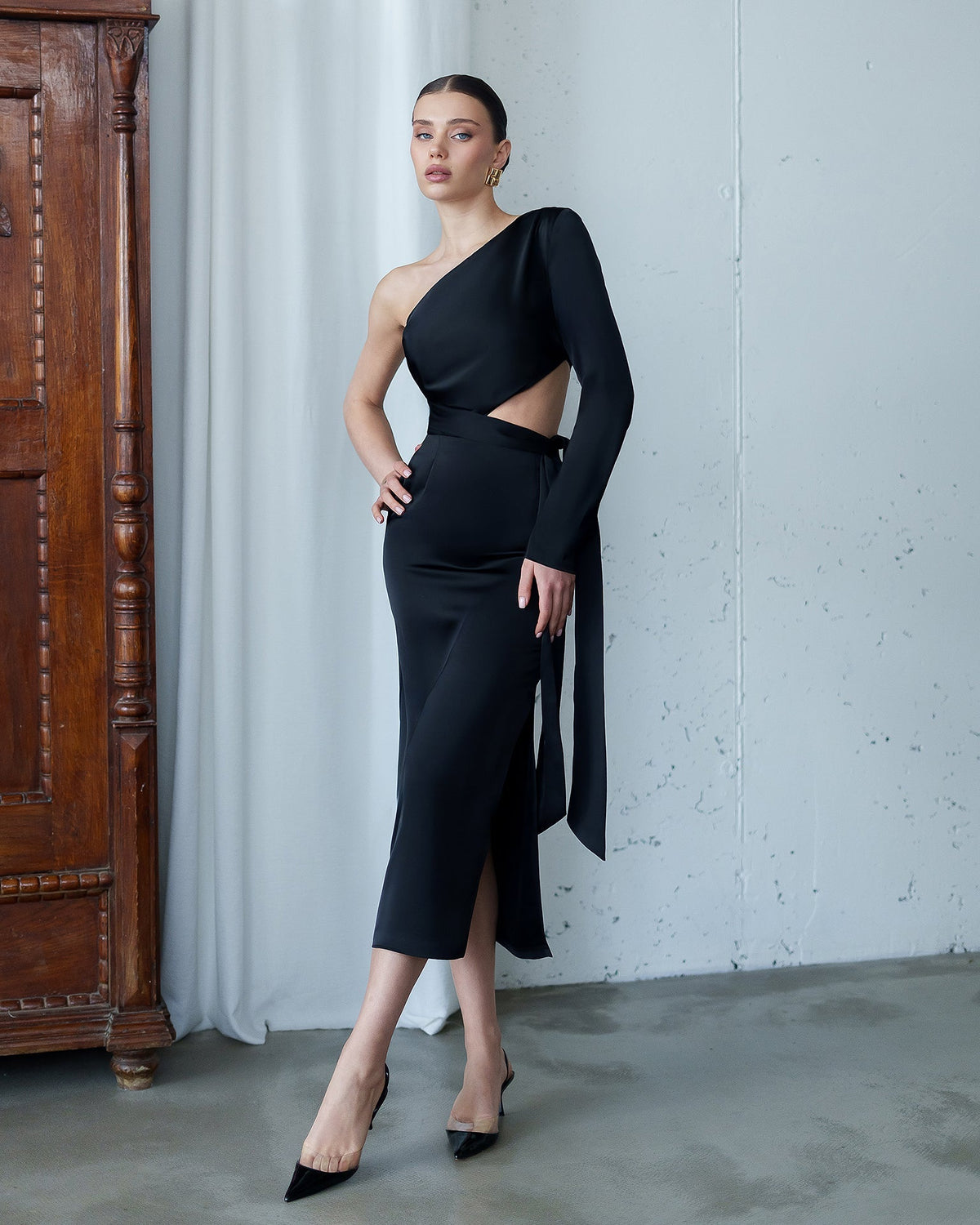 Solara Dress, Siyah, fotoğraf 1
