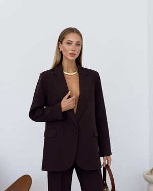 Opulence Blazer — Ellitáne, çikolata