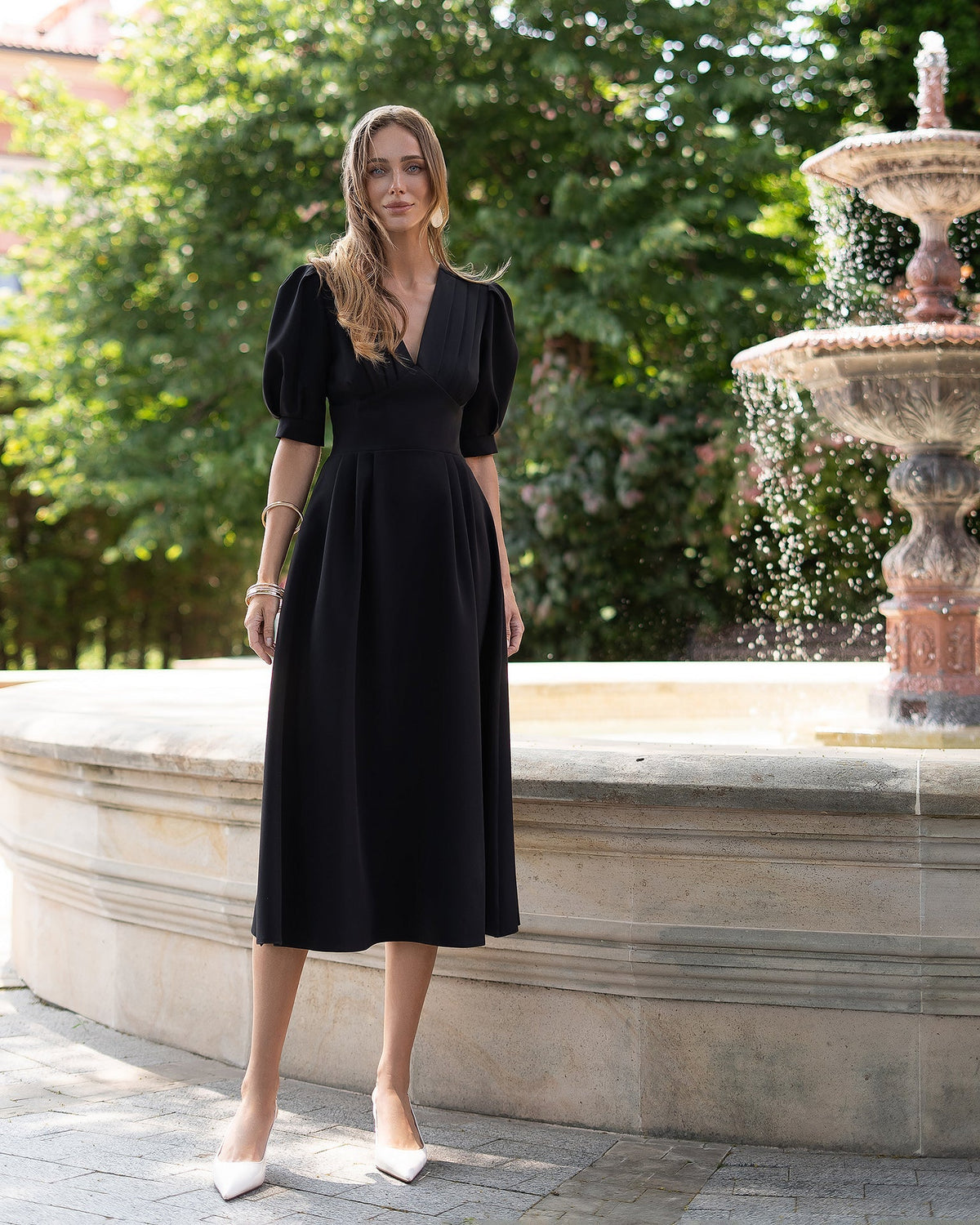 Valencia Midi Dress, Siyah, fotoğraf 1