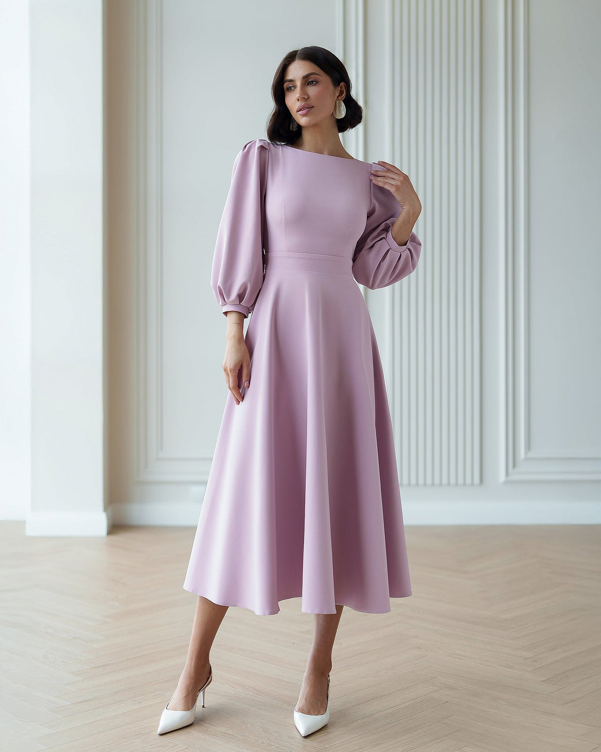Valerie Midi Elbise, Pembe, fotoğraf 1